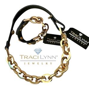 RARE! NWT Traci Lynn Leather & Links Set